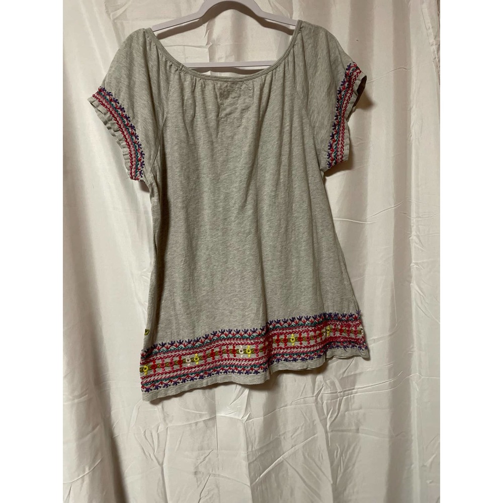 Johnny Was Los Angeles Floral Embroidered Tunic Short Sleeved Shirt - Picture 5 of 5